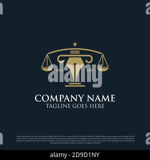 Professional attorney consultant logo design vector illustrations, can use for your trademark, branding identity or commercial brand Stock Vector