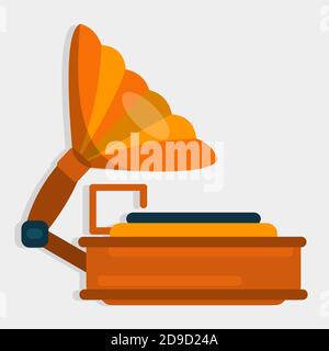 gramophone music player vector illustration in flat style Stock Vector