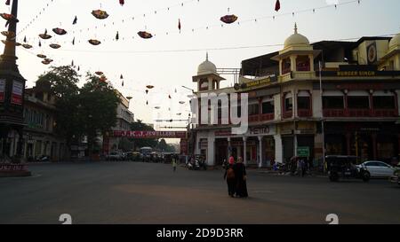 Jaipur, Rajasthan, India -Nov 2020: Panch Batti Circle in Jaipur, Rajasthan, in India, known as the Pink City, is a major tourist destination in India Stock Photo