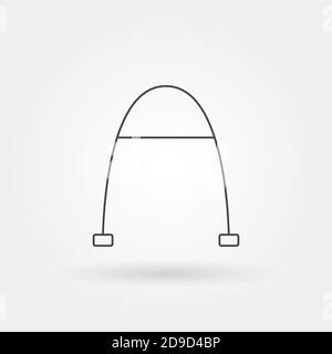 walker single isolated icon with modern line or outline style vector Stock Vector