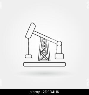 oil well single isolated icon with modern line or outline style Stock Vector