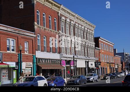 Hamilton, Ontario, Canada - Small town main street shopping area with ...