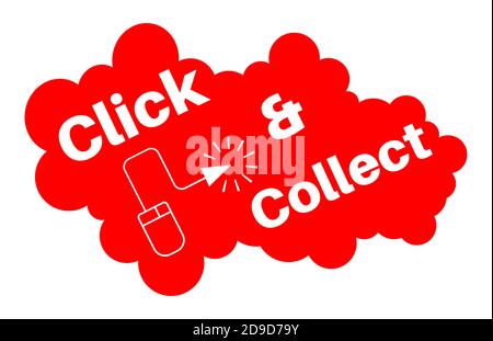 Click and collect internet shopping concept vector on a white background Stock Vector