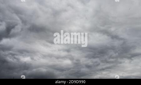 Image of rainy clouds on blue sky Stock Photo