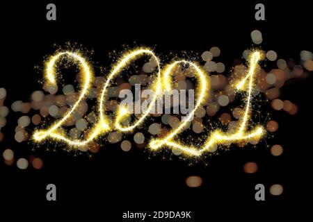 Computer drawing number 2021 Stock Photo