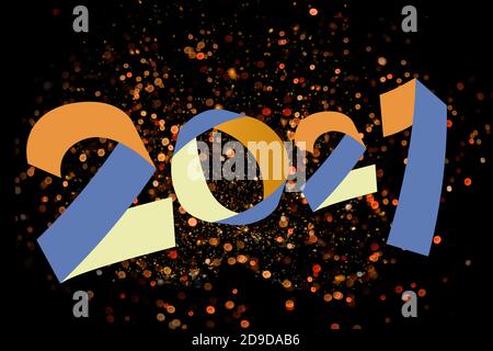 Computer drawing number 2021 Stock Photo