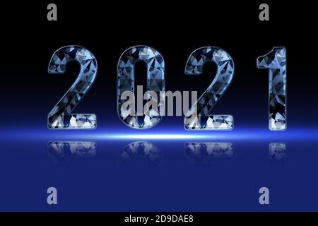 Computer drawing number 2021 Stock Photo
