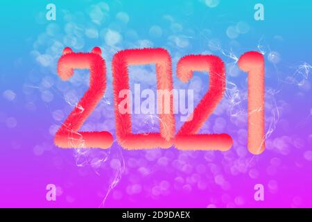 Computer drawing number 2021 Stock Photo