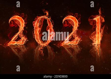 Computer drawing number 2021 Stock Photo