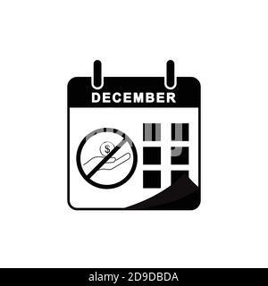 Anti corruption day calendar flat icon with stop corruption icon. Design template vector Stock Vector