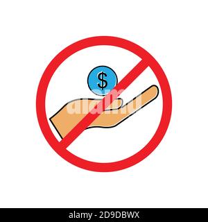 Stop corruption icon. hand icon with dollar. design template vector Stock Vector