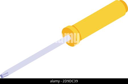 Car mechanic screwdriver icon. Isometric of car mechanic screwdriver vector icon for web design isolated on white background Stock Vector