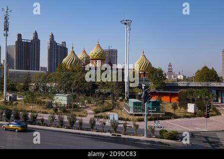 Landscape of Xiangyun international Castle in the southwest corner of the south second ring road of Zhonghua street, Qiaoxi district, Shijiazhuang cit Stock Photo