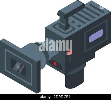 Cinema camera icon. Isometric of cinema camera vector icon for web design isolated on white background Stock Vector