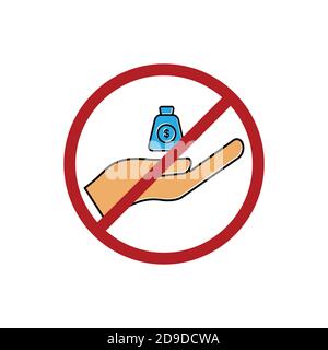 Stop corruption icon. hand icon with money bag. design template vector Stock Vector