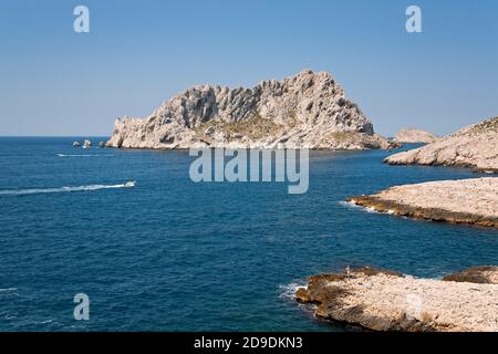 geography / travel, France, Callelongue, bay Calanque de Callelongue, at Marseille, Provence, Massif o, Additional-Rights-Clearance-Info-Not-Available Stock Photo
