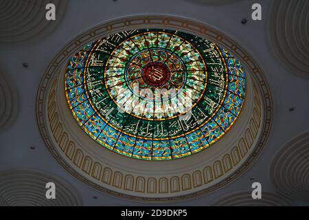 Brunei jamie mosques dome inside features Stock Photo