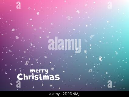 merry Christmas snowfall color background Stock Vector