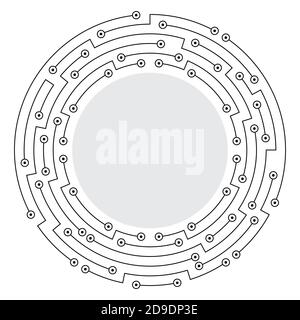 Abstract technology round frame Stock Vector