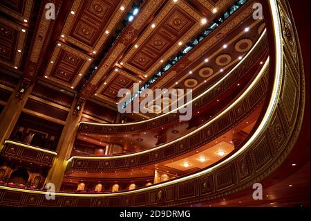 Sultanate of Oman, Muscat: the Royal Opera House. Interior Stock Photo