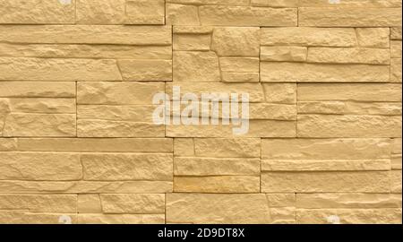 White cream marble stone limestone brick tile wall surface aged texture detailed pattern background Stock Photo