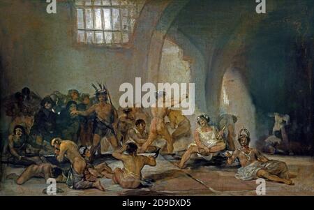 'Casa de locos' o 'Manicomio' - The Madhouse 1812-1819 FRANCISCO JOSÉ DE GOYA Y LUCIENTES (1746-1828) Spain Spanish Stock Photo