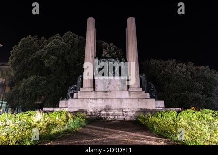 Monument of the fallen  Monumento ai caduti in all the wars on Vittoria square at night Treviso Italy Stock Photo