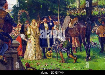 The Marriage of Camacho ( Cervantes Don Quixote ) by José Moreno Carbonero 1860 – 1942 Spain Spanish Stock Photo