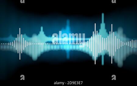 Sound waves - abstract background. 3D rendered illustration. Stock Photo