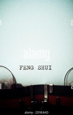 Feng Shui  phrase written with a typewriter. Stock Photo