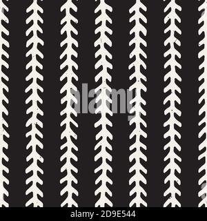 Hand-drawn lines geometric seamless pattern. Monochrome black and white ink strokes. Abstract vector background texture. Stock Vector