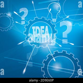 Vector illustration of a touch screen with a representation of having an idea. Stock Vector