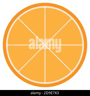 Orange fruit. Orange that are segmented on a white background. Flat design. Stock Vector