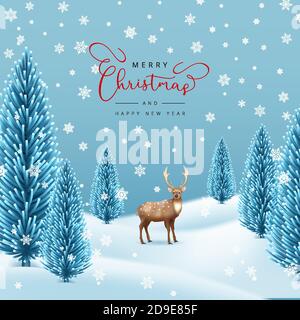 Christmas Holiday Winter Landscape Stock Vector