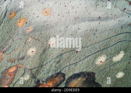 Marble Textured Painted Cracked Multicolored Rusty Aged Metal Background Stock Photo