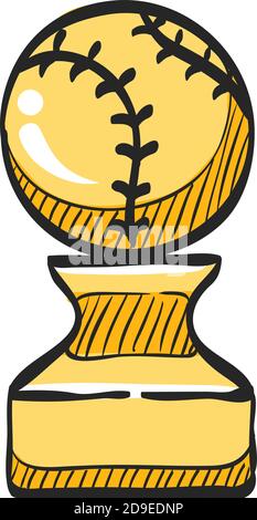 Cartoon trophy champion baseball icon Royalty Free Vector