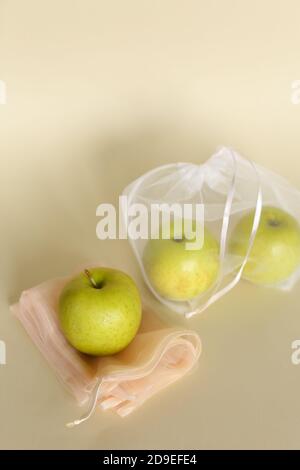 A display of bags of fresh raw apples in a small grocery store in  Speculator, NY USA Stock Photo - Alamy