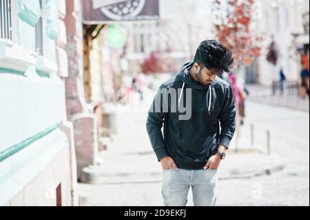 Portrait of young stylish indian man model pose in street. 10494714 Stock  Photo at Vecteezy