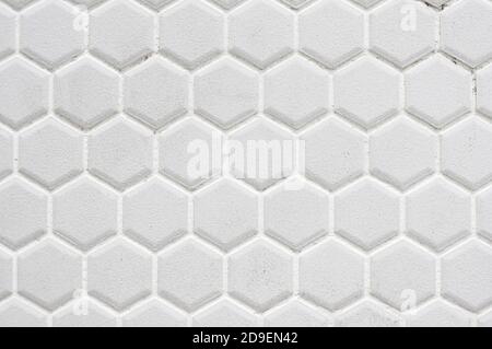 White hexagon tile wall for background, for Interiors design. Hexagonal wall texture surface. Abstract pattern background Stock Photo