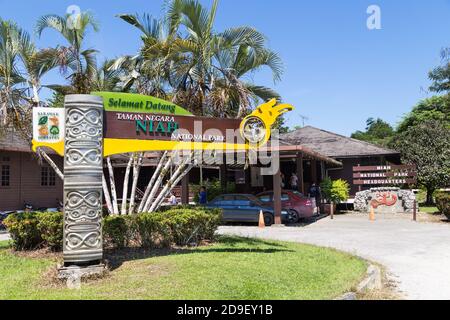 Niah National Park HQ is the administration center on admission to the Niah Great Caves in Sarawak, Malaysia Stock Photo