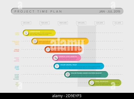 Horizontal bar graph template with icons, vector eps10 illustration ...