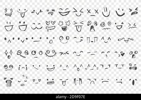 Hand drawn emotions set Stock Vector