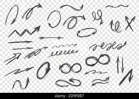 Doodle arrows set Stock Vector