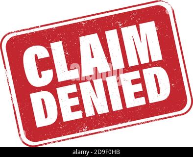 red grungy CLAIM DENIED sign or rubber stamp isolated on white vector illustration Stock Vector