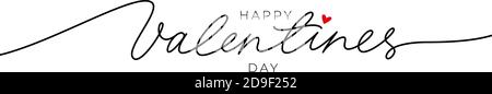 Happy Valentines day hand drawn vector calligraphy Stock Vector