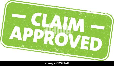 green grungy CLAIM APPROVED sign or rubber stamp vector illustration Stock Vector