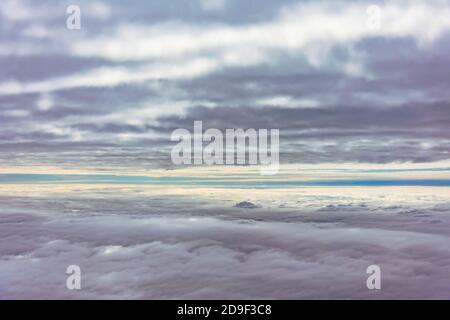 Stratus gray clouds in the atmosphere, cloudy sky Stock Photo