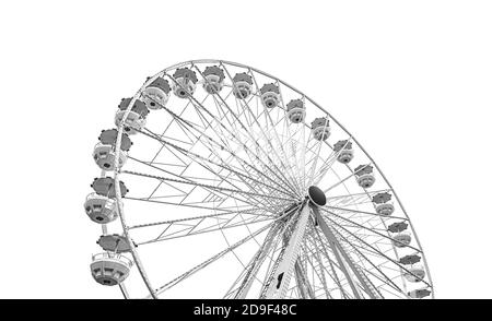 White ferris wheel isolated on white background Stock Photo