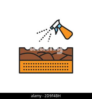 Splashing soil color line icon. Pictogram for web page, mobile app, promo. Stock Vector