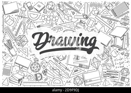 Hand drawn drawing vector doodle set. Stock Vector